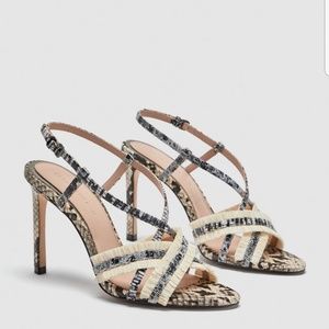 ZARA LEOPARD PRINT LEATHER SANDALS